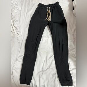Essentials Women's Black Joggers with Cream Drawstring